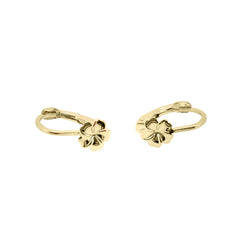 Boucle d'oreille pour bébé en or jaune avec trèfle, 9/375 carats - GO-233