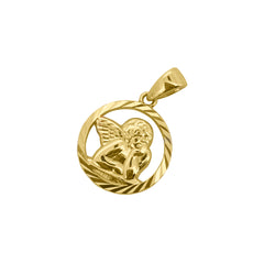 Baby Kinder Schutzengel Gelbgold Anhänger, 18/750 Karat - GA-269/18