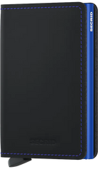 Secrid Slimwallet Matte Black & Blue mit Gravur - SM-Balck & Blue