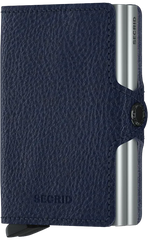 Portefeuille Secrid Twinwallet Veg Navy-Silver avec gravure - TVg-Navy-Silver