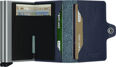 Portefeuille Secrid Twinwallet Veg Navy-Silver avec gravure - TVg-Navy-Silver