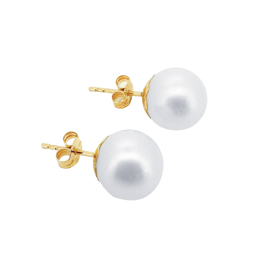 Perlen Ohrstecker Gelbgold 8-8.5 mm für Damen - GPG-885