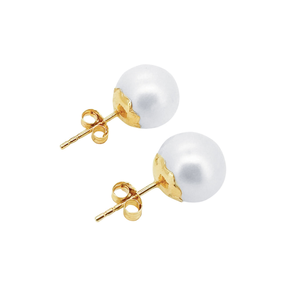 Perlen Ohrstecker Gelbgold 8-8.5 mm für Damen - GPG-885