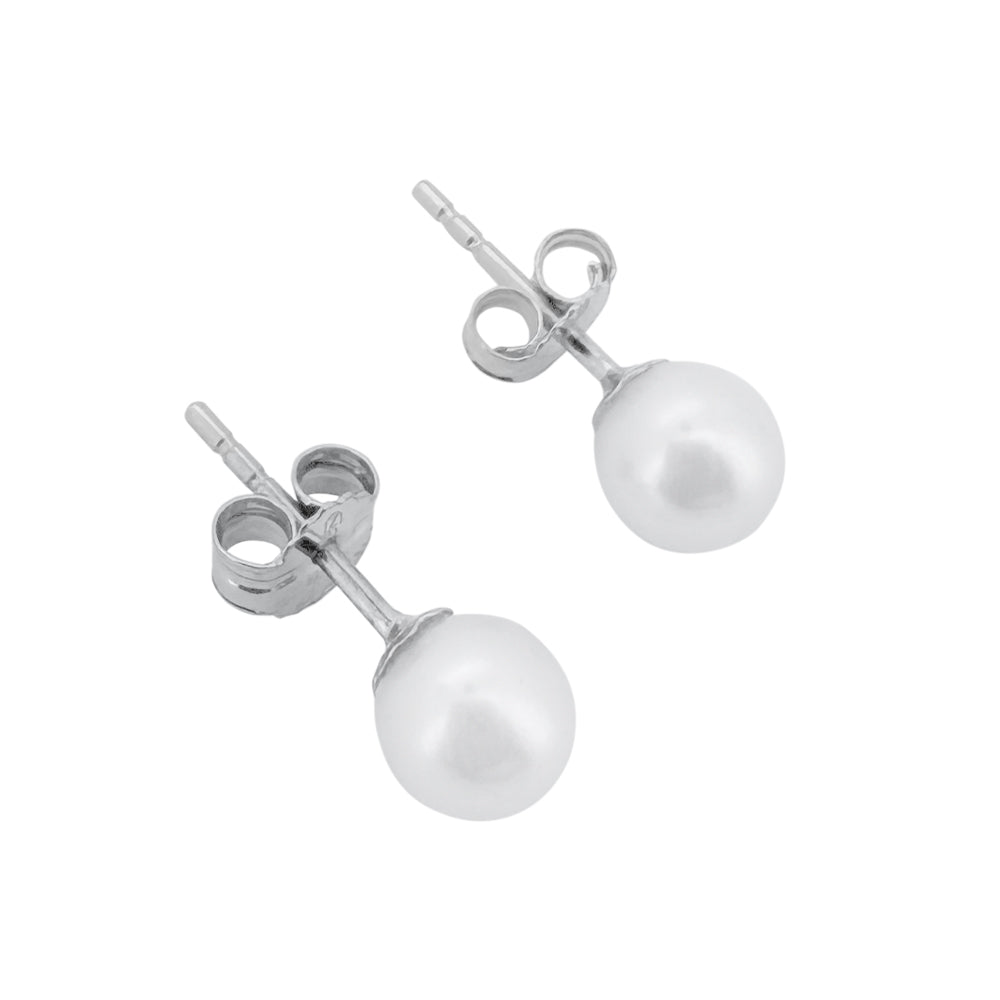 Perlen Ohrstecker Weissgold 4-4.5 mm für Damen - GPW-445