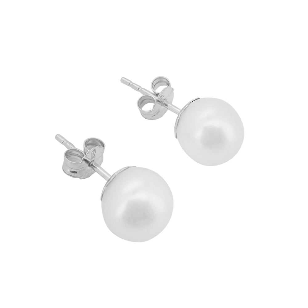 Perlen Ohrstecker Weissgold 5-5.5 mm für Damen - GPW-555