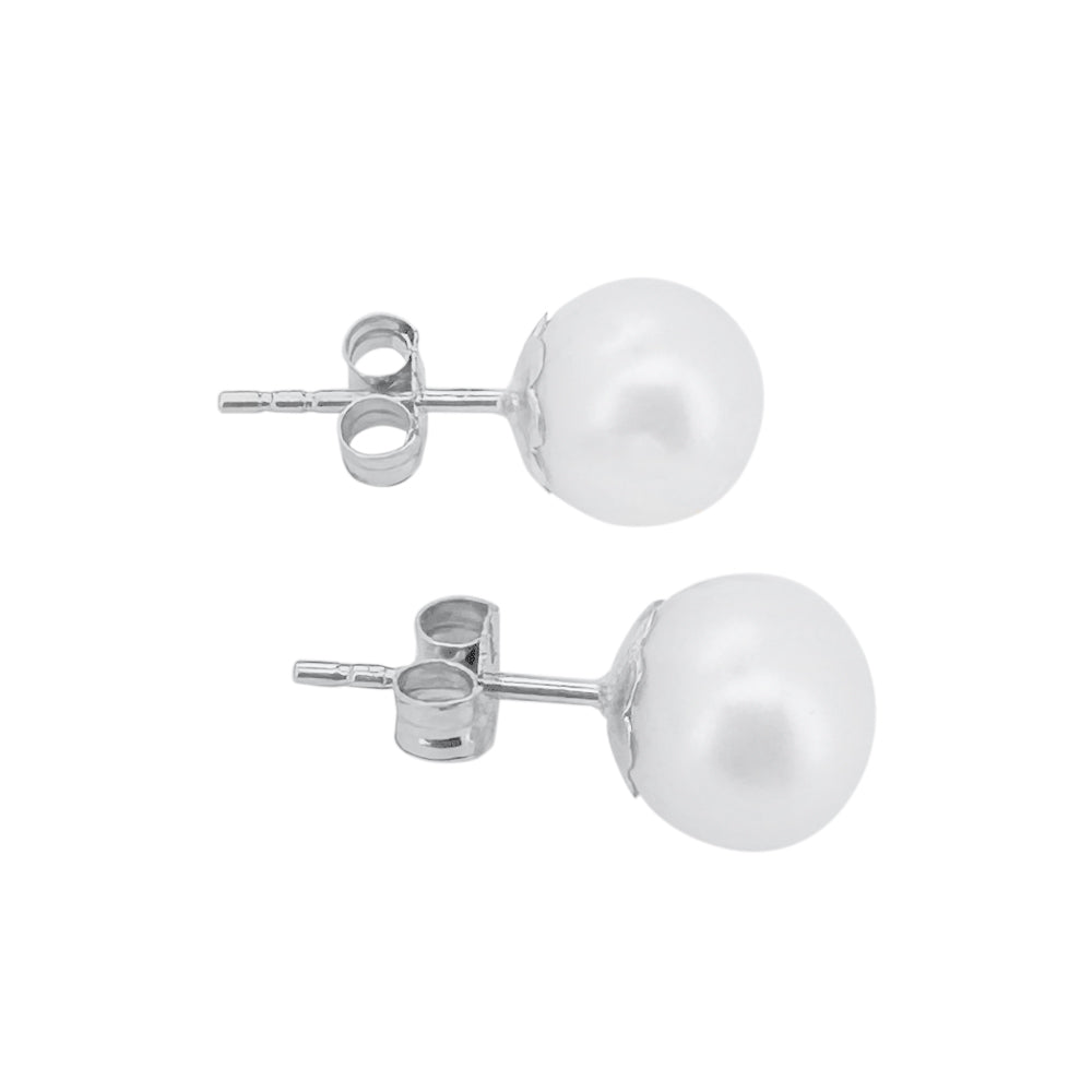 Perlen Ohrstecker Weissgold 6-6.5 mm für Damen - GPW-665