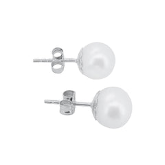 Perlen Ohrstecker Weissgold 7-7.5 mm für Damen - GPW-775
