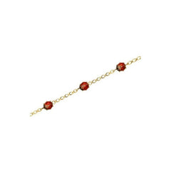 Baby Kinder Gelbgold Armband Mit Marienkäfer & Länge: 14 cm - GB-811