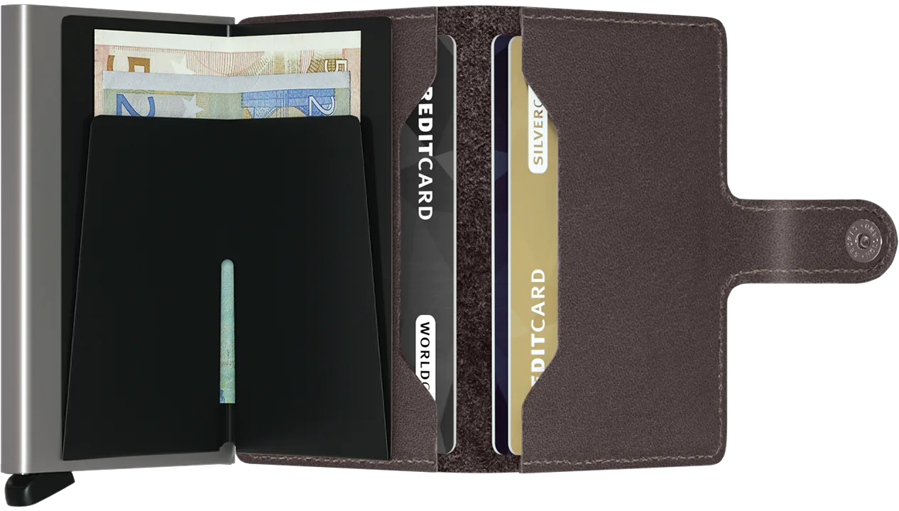 Secrid Miniwallet Original Dark Brown mit Gravur - M-Dark Brown