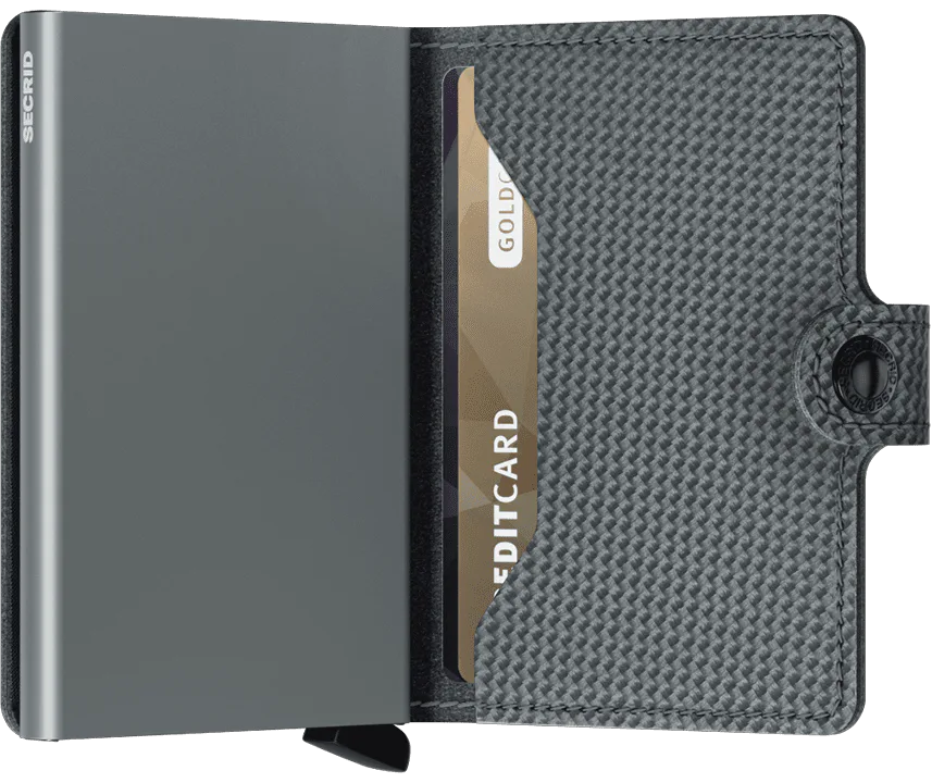 Secrid Miniwallet CARBON COOL GREY mit Gravur - MCa-Cool Grey