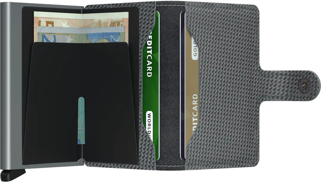 Secrid Miniwallet CARBON COOL GREY mit Gravur - MCa-Cool Grey