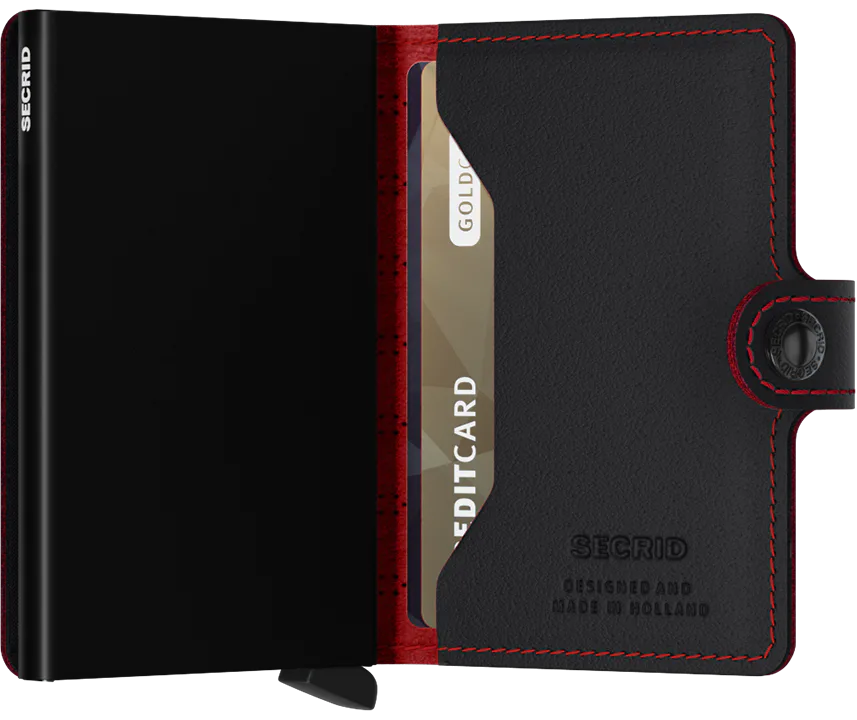 Secrid Miniwallet FUEL BLACK-RED mit Gravur - MFu-Black-Red