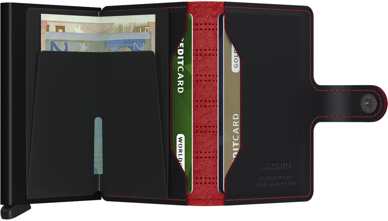 Secrid Miniwallet FUEL BLACK-RED mit Gravur - MFu-Black-Red