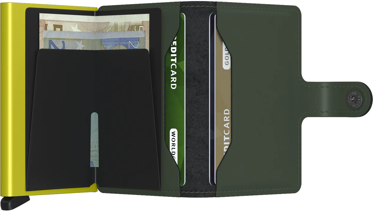 Secrid Miniwallet MATTE GREEN & LIME mit Gravur - MM-Green & Lime