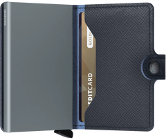 Secrid Miniwallet Saffiano Navy mit Gravur - MSa-Navy