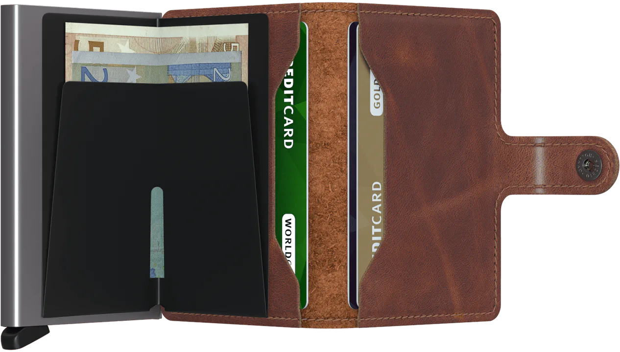 Secrid Miniwallet VINTAGE BROWN mit Gravur - MV-Brown