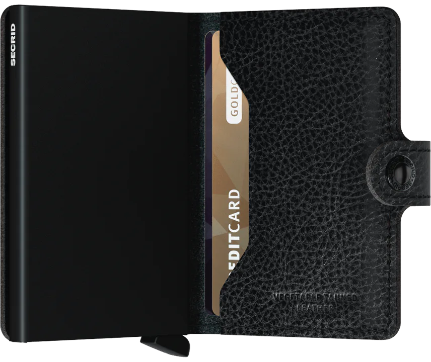 Secrid Miniwallet Veg Black-Black mit Gravur - MVg-Black-Black