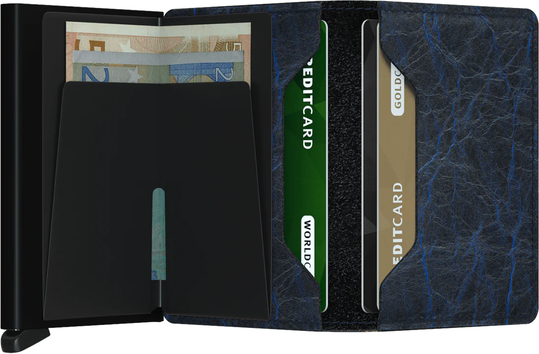 Secrid Slimwallet Crunch Blue mit Gravur - SCr-Blue