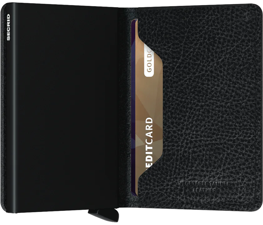 Secrid Slimwallet Veg Black-Black mit Gravur - SVg-Black-Black