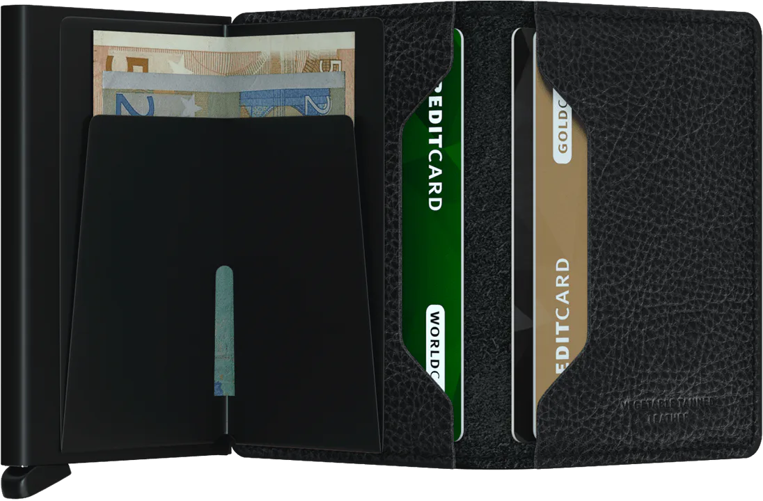 Secrid Slimwallet Veg Black-Black mit Gravur - SVg-Black-Black